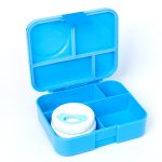 THERM Box - Tritan 4 Compartment Bento Lunch Box with insulated food jar - Blue