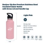 SIP Box Premium Water Bottle 500ml - Light Pink