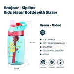 SIP Box Kids Water Bottle 400ml - Green Robot