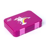 SNAX Box Dual Clip Bento Mini Lunch Box - Pink Unicorn