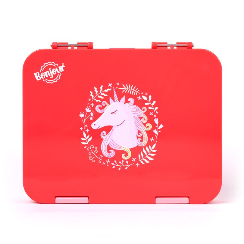 TIFF Box Dual Clip Bento Lunch Box - Pink Unicorn