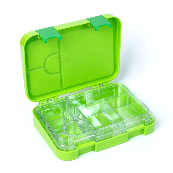 SNAX Box Dual Clip Bento Mini Lunch Box - Green Dino