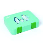 TIFF Box Dual Clip Bento Lunch Box - Green Penguin