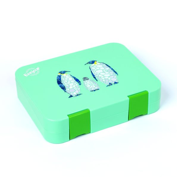 TIFF Box Dual Clip Bento Lunch Box - Green Penguin