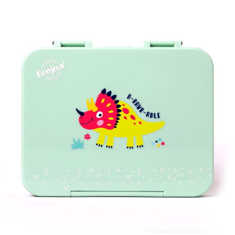 TIFF Box Uni Clip Bento Lunch Box - Green Dino