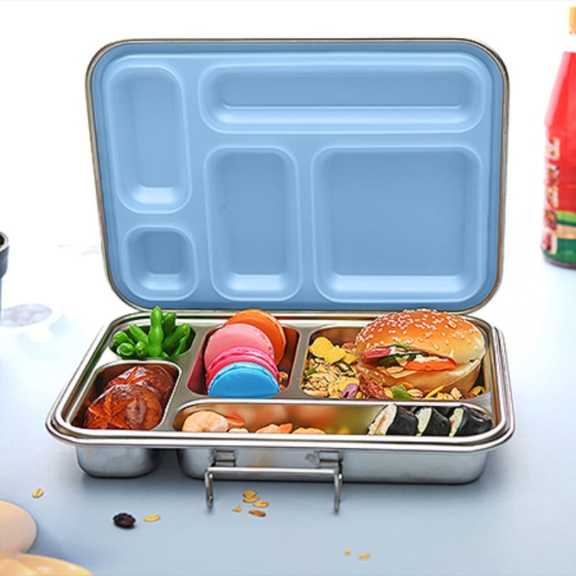 STEEL Box Light Blue - 5 Compartment Stainless Steel Bento Lunch Box