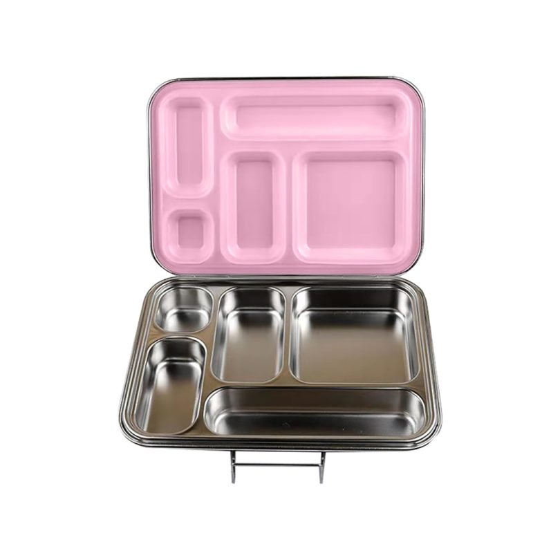 STEEL Box Light Pink - 5 Compartment Stainless Steel Bento Lunch Box