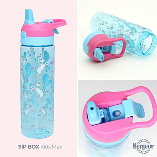 SIP Box Kids Max Tritan Water Bottle 750ml - Pink Unicorn