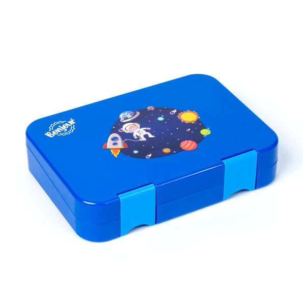 SNAX Box Dual Clip Bento Mini Lunch Box - Blue Spaceman