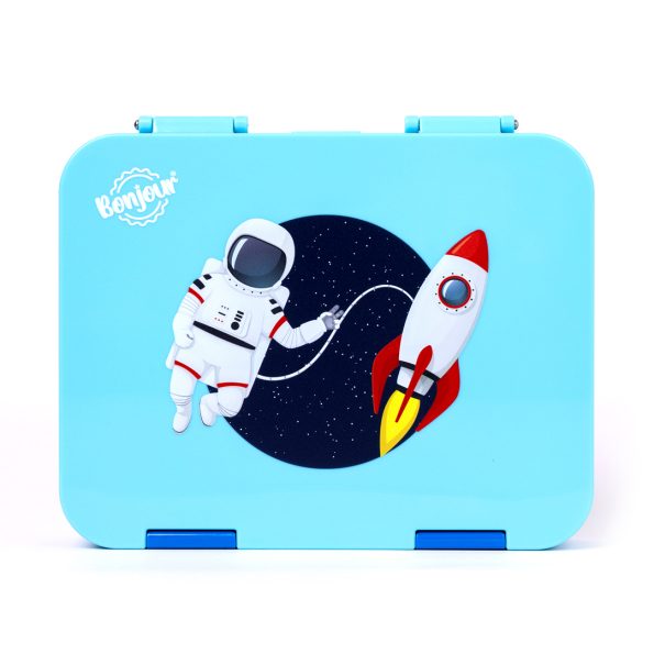 TIFF Box Dual Clip Bento Lunch Box - Blue Spaceman