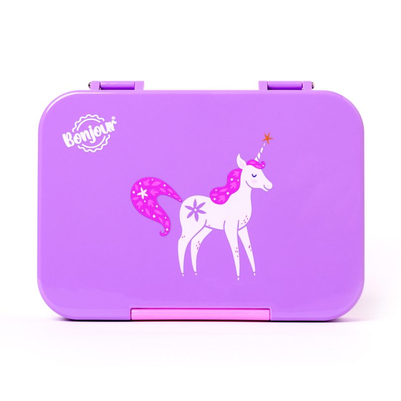 SNAX Box Uni Clip Bento Mini Lunch Box - Purple Unicorn