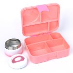 THERM Box - Tritan 4 Compartment Bento Lunch Box with insulated food jar - Pink