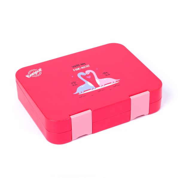 TIFF Box Dual Clip Bento Lunch Box - Pink Dino