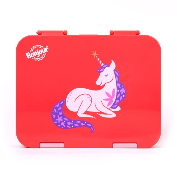 TIFF Box Dual Clip Bento Lunch Box - Pink Unicorn