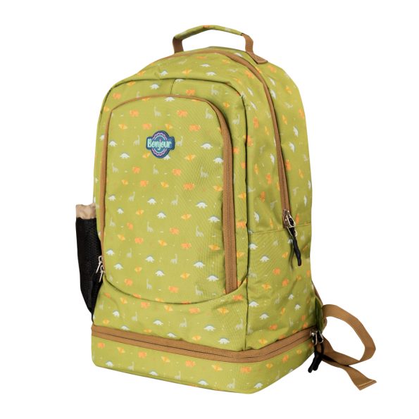 Back Pack Max Green Dino - Back Pack & Lunch Bag 2-in-1