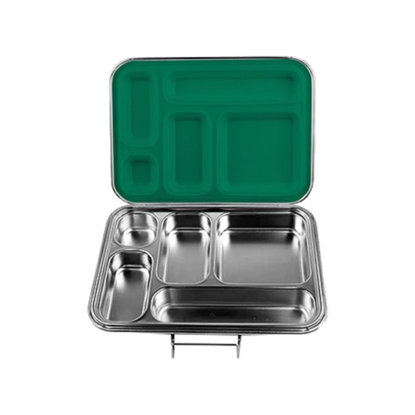 STEEL Box Green - 5 Compartment Stainless Steel Bento Lunch Box