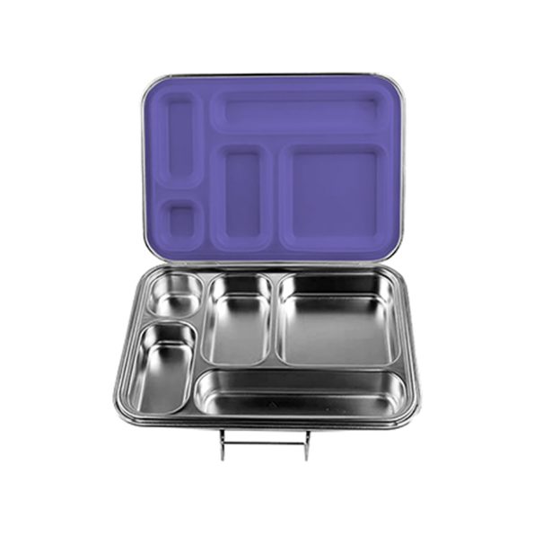 STEEL Box Purple - 5 Compartment Stainless Steel Bento Lunch Box